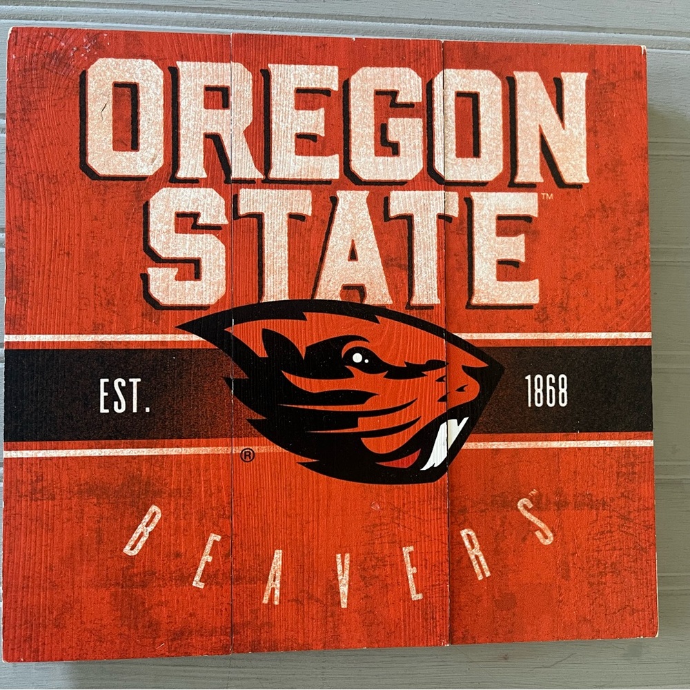P Graham Dunn Oregon State Beavers Wall Decor Sign Black‎ Orange NWOT